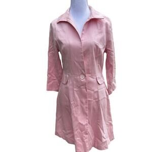 Beau Bois Vintage Light Pink Small Cotton Coquette Feminine Button Pea Coat